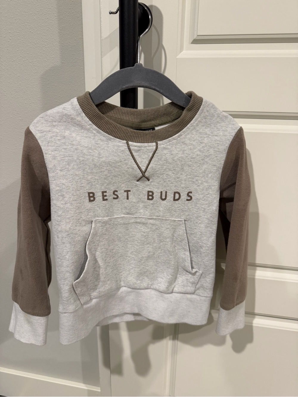 Little Bipsy 'Best Buds' Two-Tone Sweatshirt - Light Gray & Brown